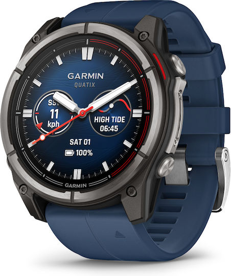 Garmin quatix 8 Titanium Αδιάβροχο Smartwatch με Παλμογράφο