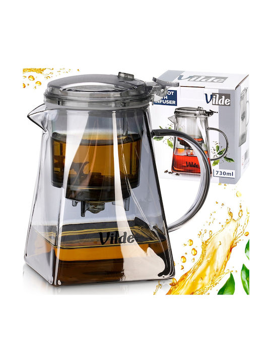 Vilde Teapot with Filter Stainless Steel Transparent 730ml