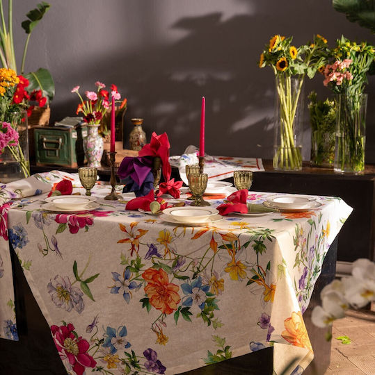 Tessitura Toscana Telerie Linen Tablecloth Antea Green 85x85cm