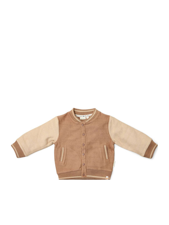 Kinder-Strickjacke Braun Taupe