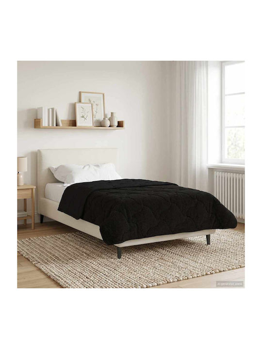 vidaXL Decke Vlies Einzeln 155x220cm Schwarz