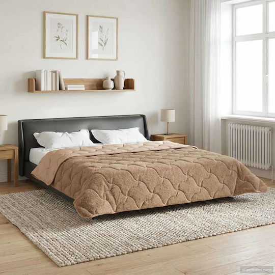 vidaXL Fleece Blanket Super King Size 220x240cm Taupe