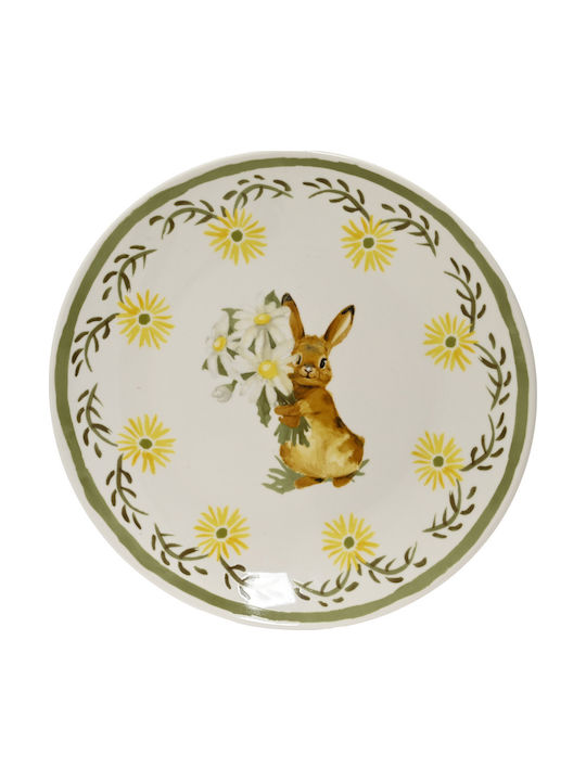 Kaemingk Shallow Porcelain Green Plate with Diameter 20.2cm