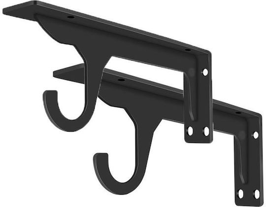 Heavy-Duty Corner Shelf Bracket Support Made of Stainless Steel in Black Colour 2 Pieces GK171B