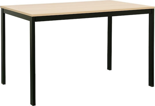 Extento Dining Table Extendable Wooden with Metal Frame Natural Shade 120(+60)x74x75cm