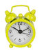 Zmart Imports Tabletop Clock with Indicators Metal with Alarm Clock Yellow 4029811272181-2