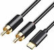 Καλωδιο Ηχου Kouvolsen Type-c 2xrca 1.5m 020752