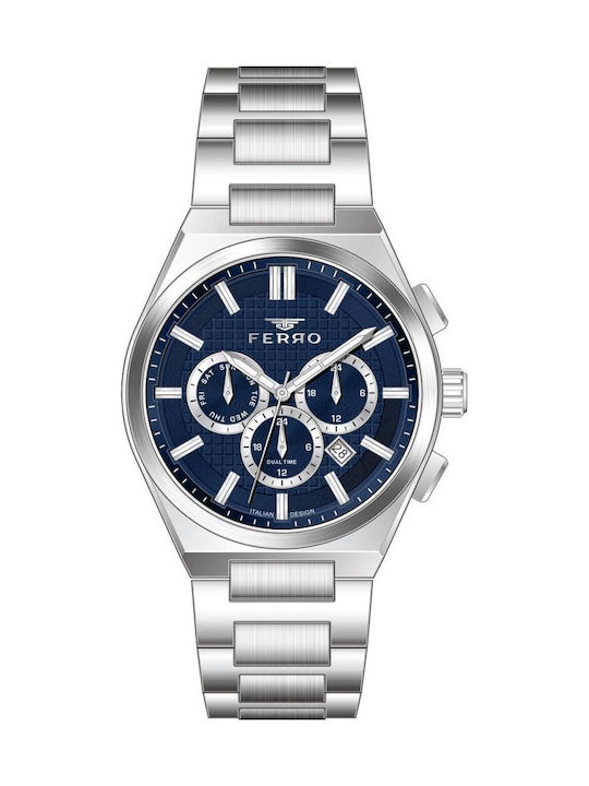 Ferro Men's Battery Watch With Silver Metal Bracelet