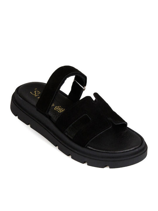 Silia D Δερμάτινα Γυναικεία Σανδάλια Flatforms ...