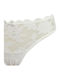 High Waist Women's String with Lace White