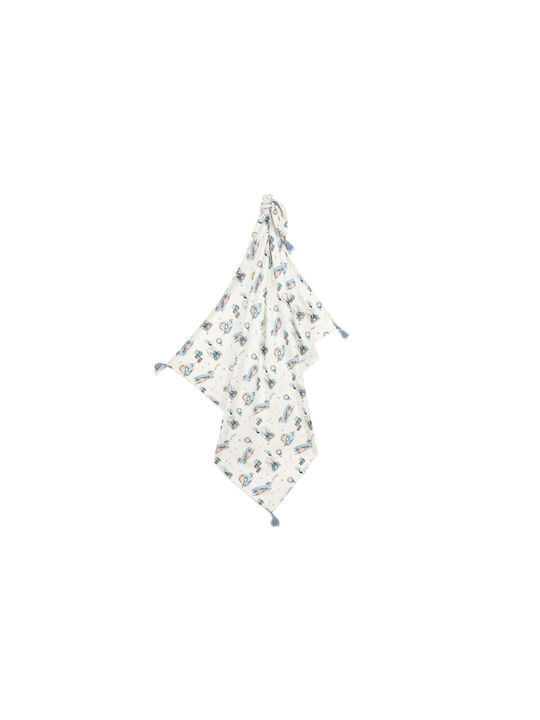 La Millou Muslin Swaddle Blanket Blue 120x100cm