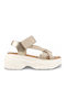 Damen Flache Sandalen Beige