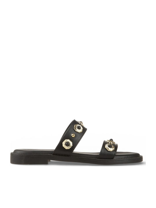Damen Flache Sandalen Schwarz