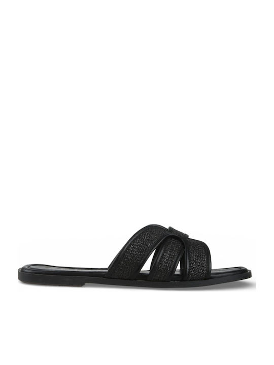 Damen Flache Sandalen Schwarz