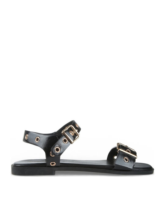 Damen Flache Sandalen Schwarz