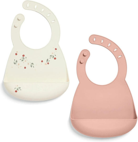 Mamas & Papas Babici Pentru Bebeluşi Impermeabilă Din Silicon Cu Buton Alb-Crem 2 Bucăţi
