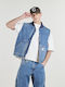 Sansome Vestă Denim Albastră
