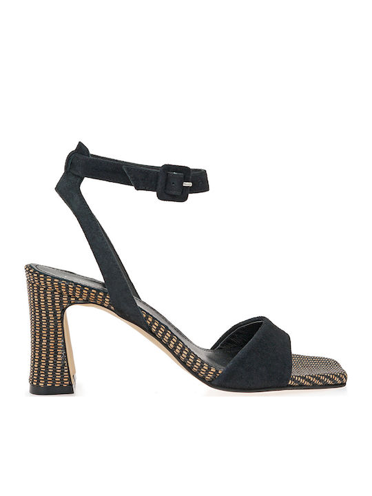 Tsakiris Mallas Suede Damen Sandalen Schwarz