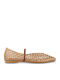 Women's Ballerina Shoes With Strap In Beige Colour