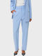 Zelda Women's High Rise Chino Trousers in Straight Leg Little Blue