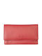 Leder Damenbrieftasche mit RFID Rot