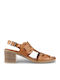 Damen Sandalen Aus Leder Braune