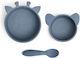 Nuuroo Nuuroo Baby & Kids Feeding Set from Silicone Blue 2 Pieces