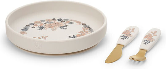 Elodie Details Elodie Details Baby & Kids Feeding Set Silicone with Anti-Slip Base White 3 Pieces
