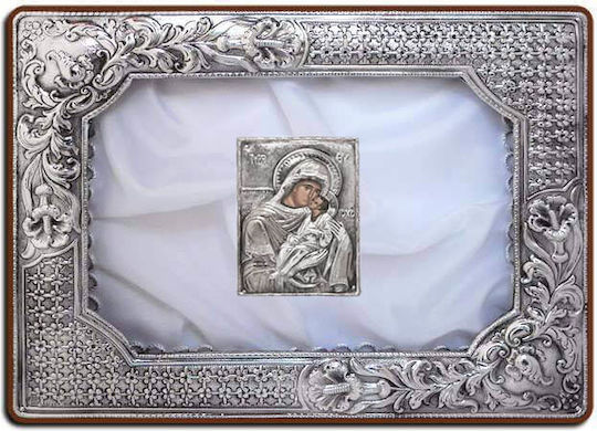 SilverBrand.gr Στεφανοθήκη Ορθογώνια Ασημί 23x29εκ.