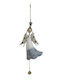 Inart Weihnachtsfigur Hängender Metallengel mit Glöckchen 16x6x30cm