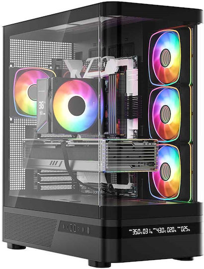 Modecom Volcano AQ200 Gaming Midi Tower Computer Case with Side Window Black