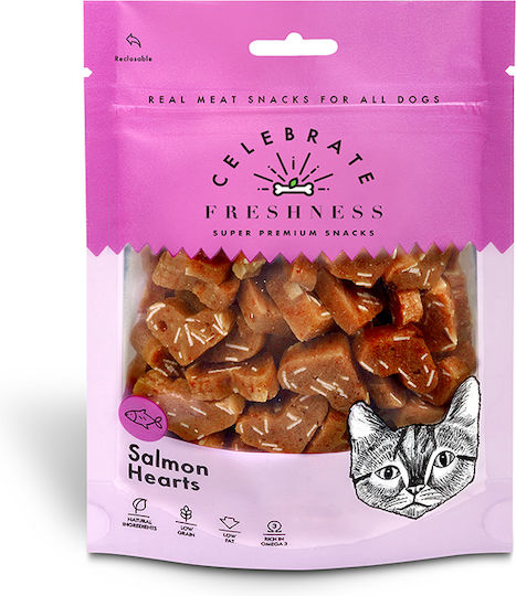 Celebrate Freshness Salmon Heart Bites Cats 50gr