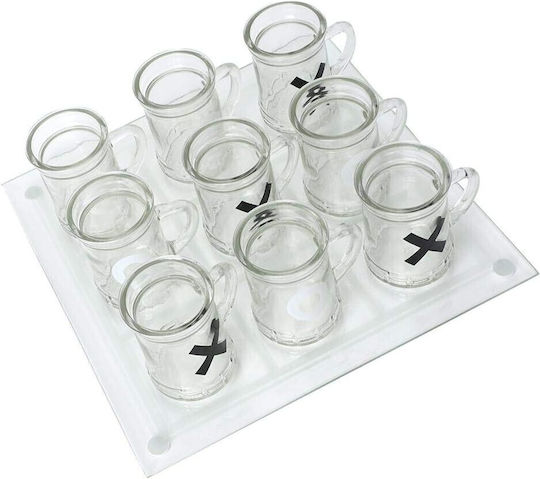 Alista Home Joc X și 0 Mini Căni de Sticlă 25 x 25 Cm Decorațiuni Cadouri pentru Petreceri Transparente