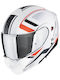 Scorpion Exo-930 Evo Ardens Matt White-Black-Red Κράνος Μηχανής Flip-Up ECE 22.06