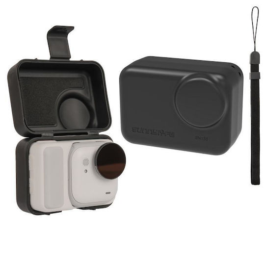 Tragbare Schutzfall Insta360 Go Ultra Sunnylife Stoßfest Staubdicht Aufbewahrungsbox mit Kordel Schwarz