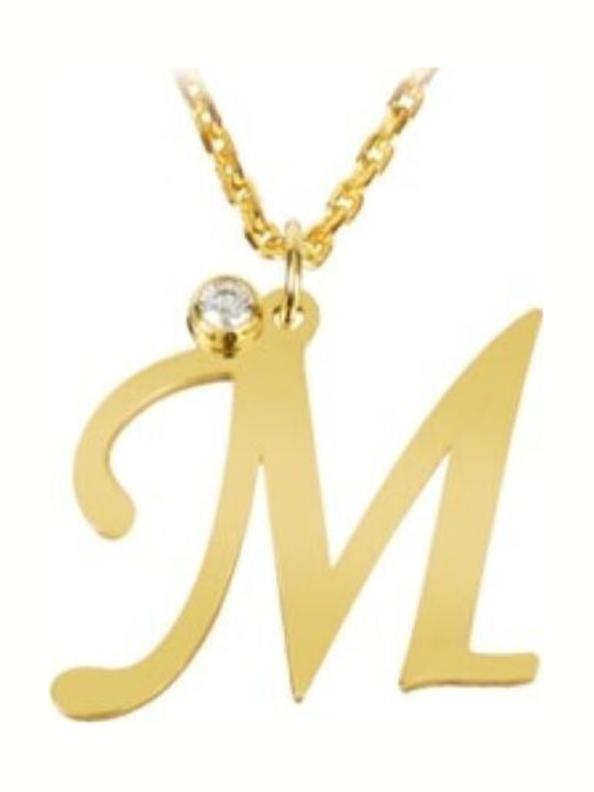Personal Jewel Κολιέ Μονόγραμμα Επιχρυσωμένο με Διαμάντι