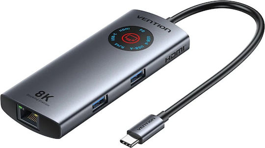 Vention USB-C Docking Station with HDMI 4K PD Ethernet Gray (TQZHB)