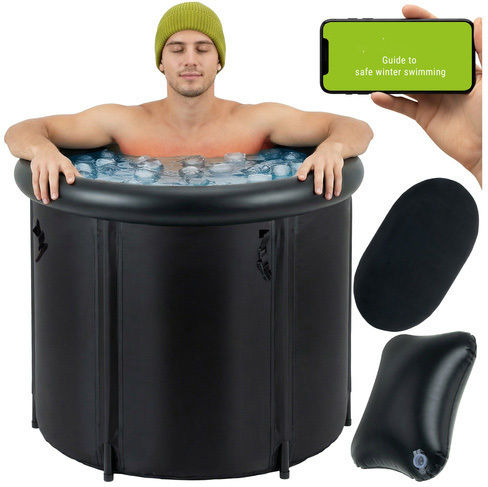 Piscină Rotundă PVC 320lt Gonflabilă 90x75cm Neagră