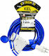 Extension Cord Cable 3 Sockets with Length 10m Cross Section 3 x 1.5mm² and Grounded Waterproof