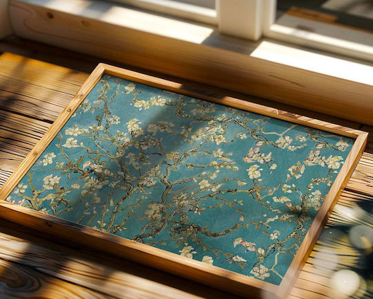Плакат Van Gogh Almond Blossom Art104 50см X 70см Черна Дървена Рамка