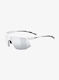 Uvex Cycling Glasses With White Frame And Mirror Transparent Photochromic Lenses