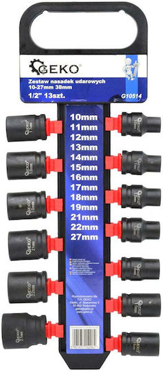 Geko Hexagon Sockets with 1/2" Frame Host Set 13 Pieces