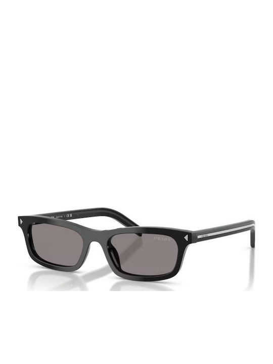 Prada Women's Sunglasses with Black Horn-Rimmed Frame and Black Lens