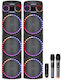 Elekom Karaoke Speaker With Wireless Microphones And Lighting Effects EK-3124XB Black