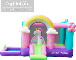 Fun Baby Inflatable Unicorn with Trampoline and Slide for 4-6 Years