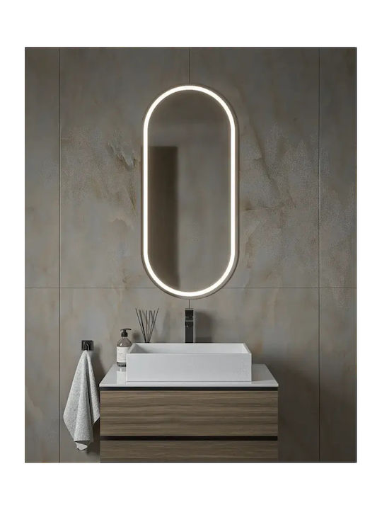 Semi Oval Badezimmerspiegel Led 40x100cm