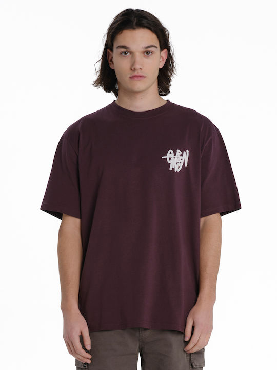 Herrenblusen Kurzarm T-Shirts Burgundisch