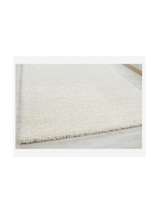 Sidirela Claudia Rectangular Shaggy White Rug 50x80cm
