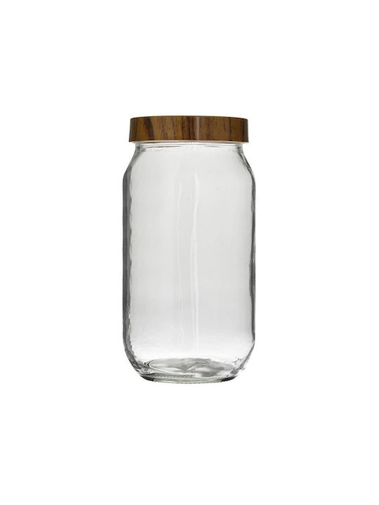 Inart General Use Jar Brown Tea with Lid Brown 1000ml