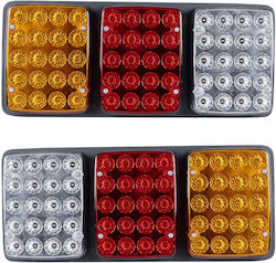 Globostar Abschlepplicht 999-0260 Rücklicht Für Fahrzeuge Led 9w 360lm 180° Dc 24v Wasserdicht Ip66 Orange & Rot & Kaltweiß 6000k M33 X P2.4 X H14cm Paket 2 Stücke 1 Jahr Garantie 999-0260